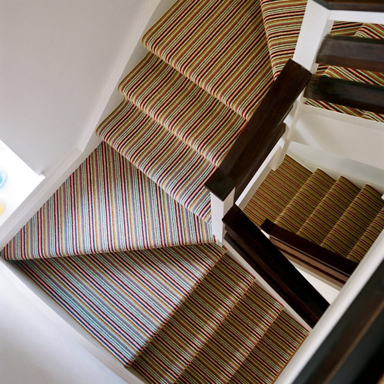 patterned carpet on the stairs